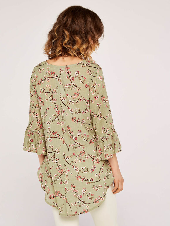 Cherry Blossom Ruffle Top, Mint, large