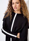 Mock Neck Mono Stripe Jumper, Black, large