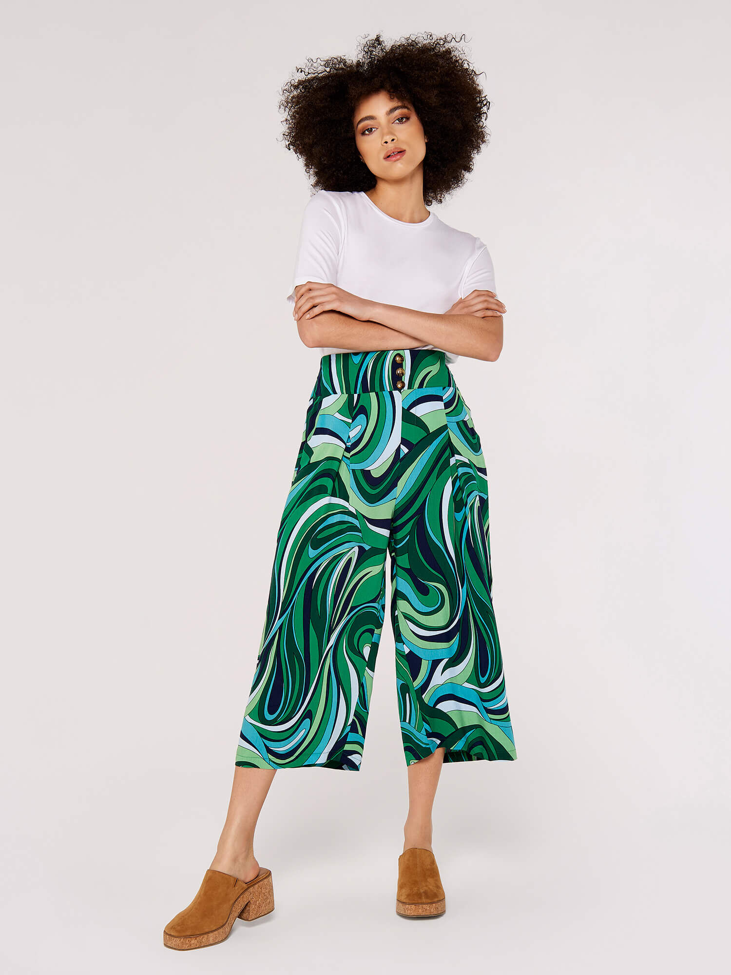 Green deals culotte pants