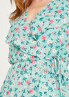 Floral Ruffle Midi Dress, Mint, large