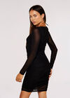 Micro Dot  Bodycon Dress, Black, large
