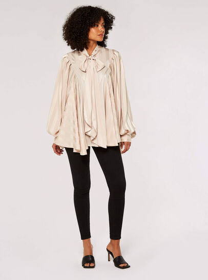 Tie-Neck Oversized Blouse