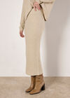 Waffle Knit Midaxi Skirt, Stone, large