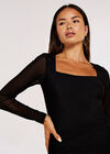 Micro Dot  Bodycon Dress, Black, large