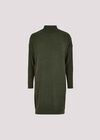 Ribbed Knit Mini Dress, Green, large