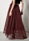 Ruffle Tiered Tulle Maxi Skirt, Burgundy, large