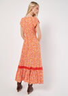 Ditsy Floral Maxi Dress, Orange, large