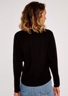 Stud Detail Batwing Jumper, Black, large