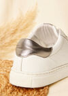 White Leather Trainers, White, large