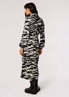 Zebra Shirt Midi Dress, Black, large