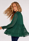 Chiffon Dobby Tiered Blouse, Green, large
