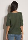 Waffle Open Knit Top, Khaki, large