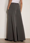 Wide-Leg Pleat Pinstripe Trousers, Grey, large