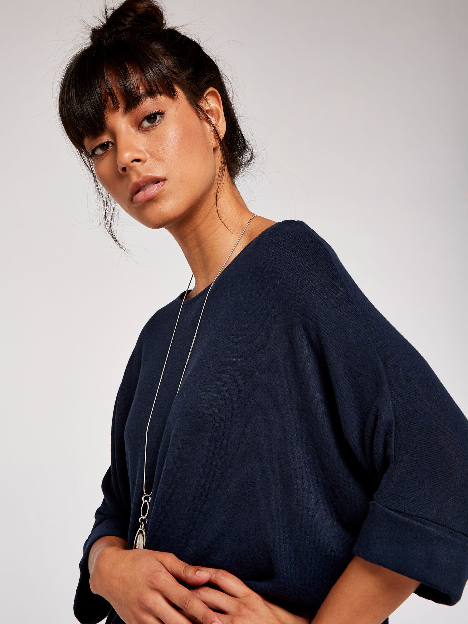 Navy batwing top cheap