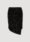 Curve Velvet Sequin Wrap Mini Skirt, Black, large
