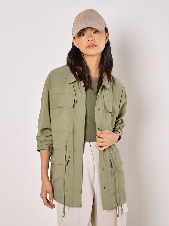 Cargo Pocket Lightweight Jacket, Khaki, large