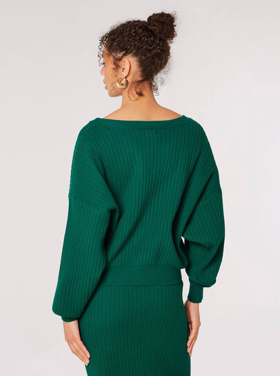Ribbed Knit Reversible Cardigan Top