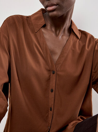 Open Collar Boxy Shirt