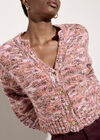 Tonal Shimmer Chunky Knit Cardigan, Orange, large