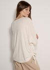 Soft Touch Drawstring Batwing Top, Cream, large