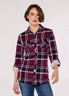 Classic Check Print Shirt, Red, large