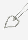 Hammered Heart Necklace, Silver, large