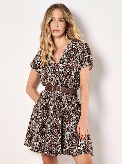 Batik Print Mini Dress