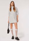 Chunky Knit Mini Jumper Dress, Grey, large