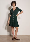 Ribbed Knit Fit And Flare Mini Dress, Green, large