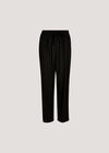 Linen Blend Cropped Trousers, Black, large