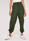 Shirred Waist Trousers, Green, large