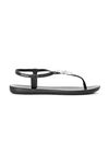 Leaf Shine Sandals, Black, large