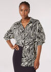 Zebra Swirl Oversized Shirt, Black, large