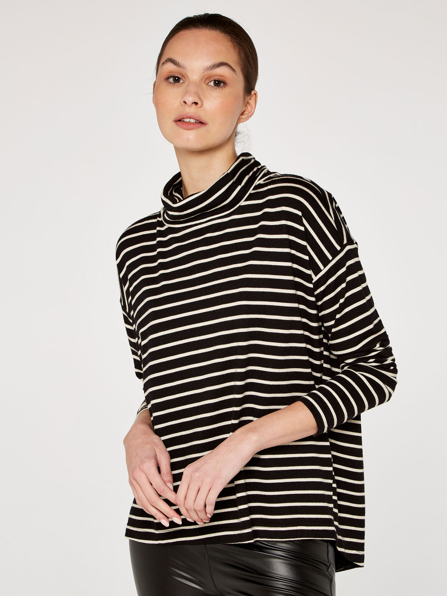 Striped online turtleneck top