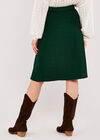 Knitted Boucle A Line Midi Skirt, Green, large