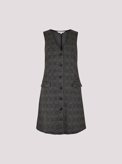 Check Print Fitted Mini Dress