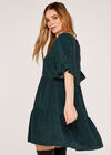 Spot Tiered Ruffle Dress, Green, large