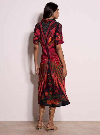 Toucan Tropical Shirt Midi Dress