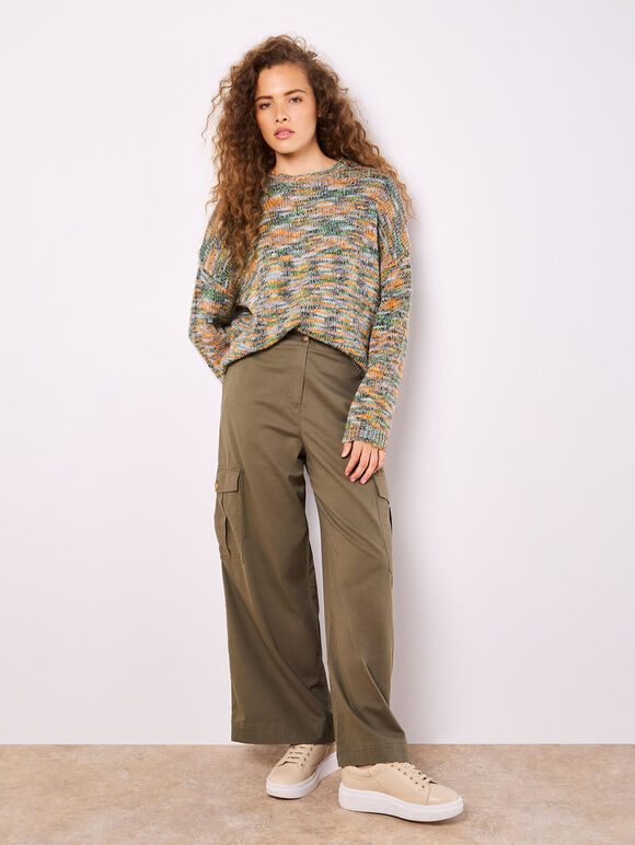 Space Dye Boxy Jumper, Green, large