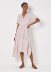 Stripe Wrap Hanky Hem Midi Dress, Pink, large