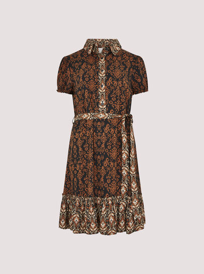 Ikat Tile Shirt Mini Dress
