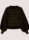 Stripe Rib Boxy Jumper, Khaki, large