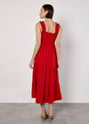 Smock Tiered Midi Dress, Red, large