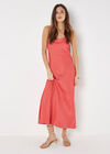 Backless Satin Maxi Dress, Red, large
