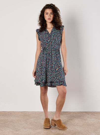 Ruffle Floral Mini Dress