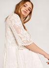 Embroidered Dress, Cream, large