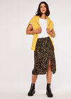 Brush Spot Wrap Skirt, Black, large