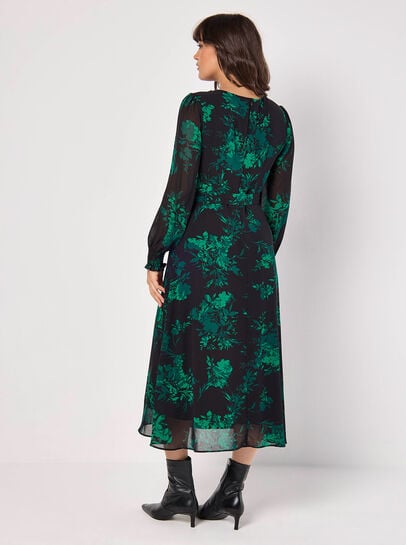 Silhouette Floral Chiffon Midaxi Dress
