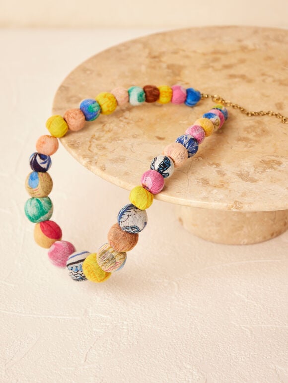 Colourful Fabric Beads Necklace
, Assorted, large