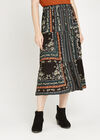 Scarf Print Skirt, Green, large